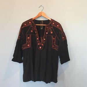 Free People Embroidered Blouse