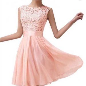 Lace pink dress