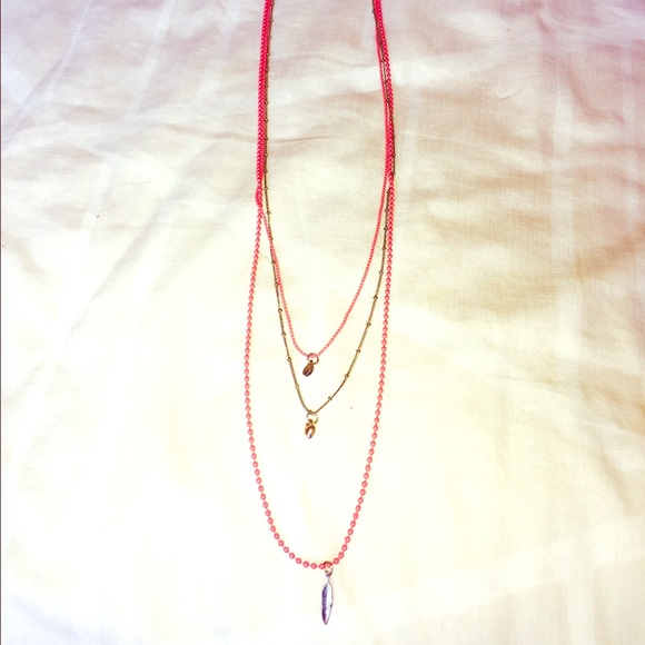 Long charm necklace