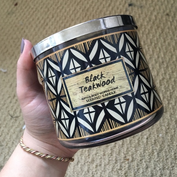 Bath and body works black teakwood candle