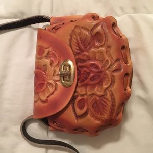 Leather flower purse