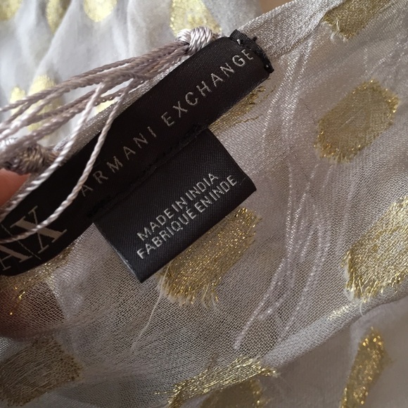 Armani Exchange grey blue blanket scarf - Picture 2 of 4