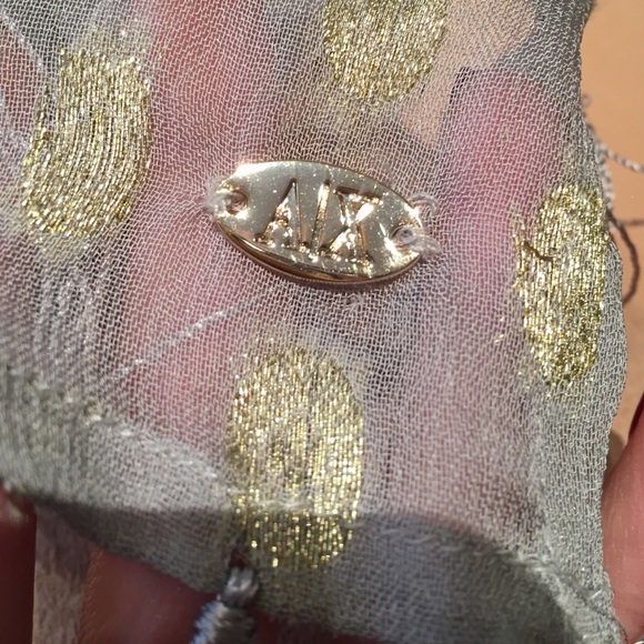 Armani Exchange grey blue blanket scarf - Picture 4 of 4