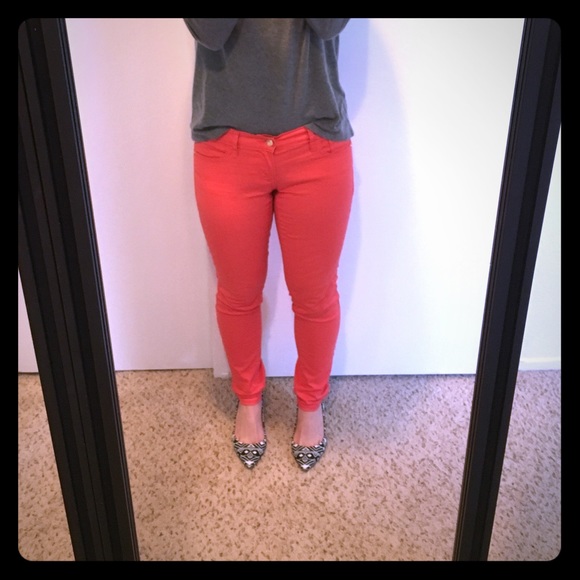 Old Navy bright coral jeans