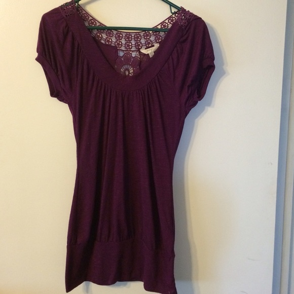 Purple blouse with lace back details