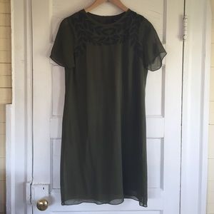 Madewell Silk Dress with Vine Motif
