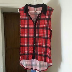 Flannel looking tank top