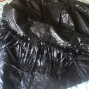 Leather Jacket with Fringe