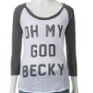 Oh my god becky long sleeve baseball shirt