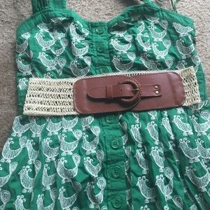 Anthropologie leather and elastic stretch belt.