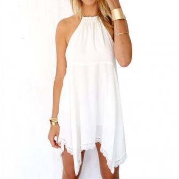 White halter dress