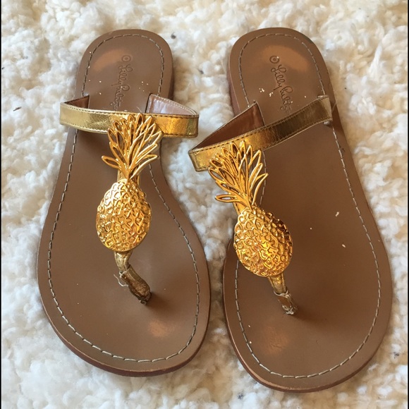 Lilly Pulitzer Pineapple Flip Flops
