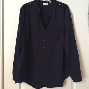 New York and Company Navy Blouse