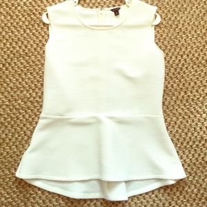 Cream white peplum top!