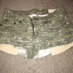 Rag & bone distressed digital army print shorts