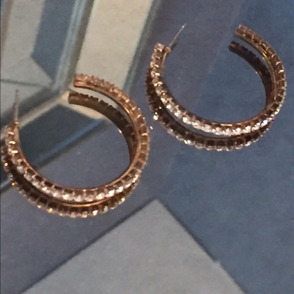 Rhinestone hoop earrings