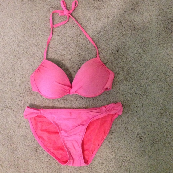 pink push-up bikini
