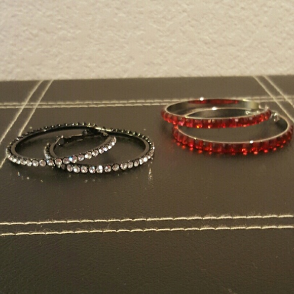 Jeweled Hoop Earrings