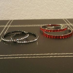 Jeweled Hoop Earrings