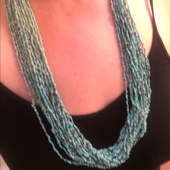 Turquoise Bead Rope Necklace