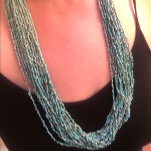Turquoise Bead Rope Necklace