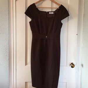 Calvin Klein size 6 chocolate work dress