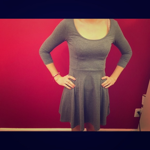 Gray Basic Everyday Dress
