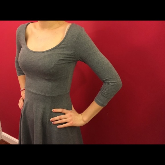 Gray Basic Everyday Dress - Picture 2 of 2