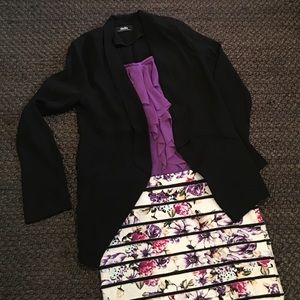 Purple ruffle front tank