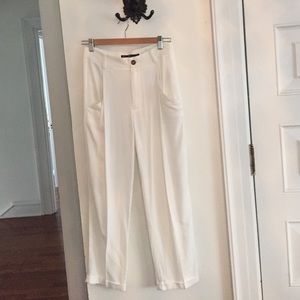 White Zara tailored spring pant xs