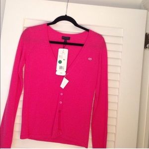 Pink Cardigan by Escada w/ Swarovski Crystal logo