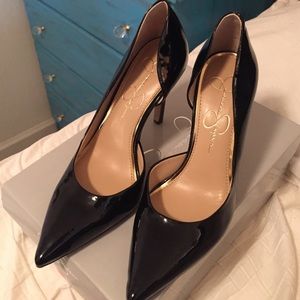 Jessica Simpson Black Patent Claudette Pumps