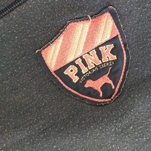 BLUE sweatpants with PINK logo