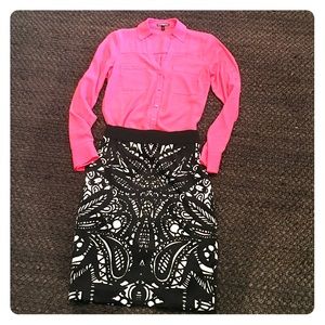 Silky pencil skirt