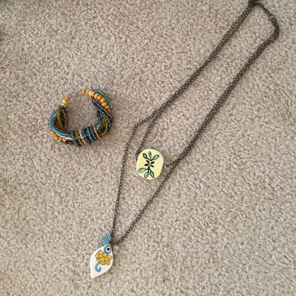 Long 2 strand necklace and bracelet