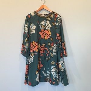 Anthropologie Flowered Swing Dress