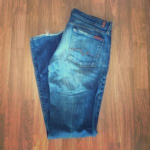 Seven jeans, medium wash denim jeans.