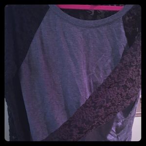 Long sleeve half lace guess shirt