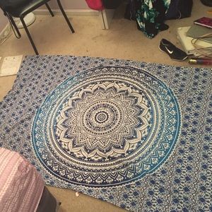Blue wall tapestry