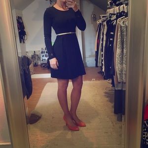 Black dress with V-shaped lace back