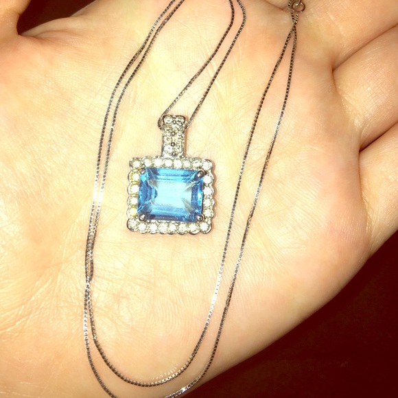 Brand new blue topaz necklace