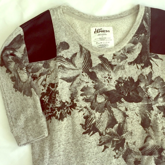 Express Tops - Express // Floral Embellished Sweatshirt