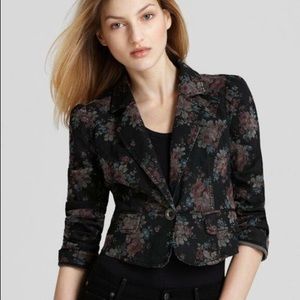Free People Floral Denim Blazer