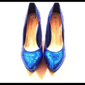 Blue sparkle heels