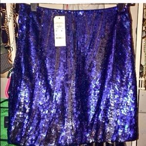 🎉🎉HP🎉🎉Bebe blue sequins skirt