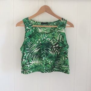 Palm print crop top - made in Los Angeles