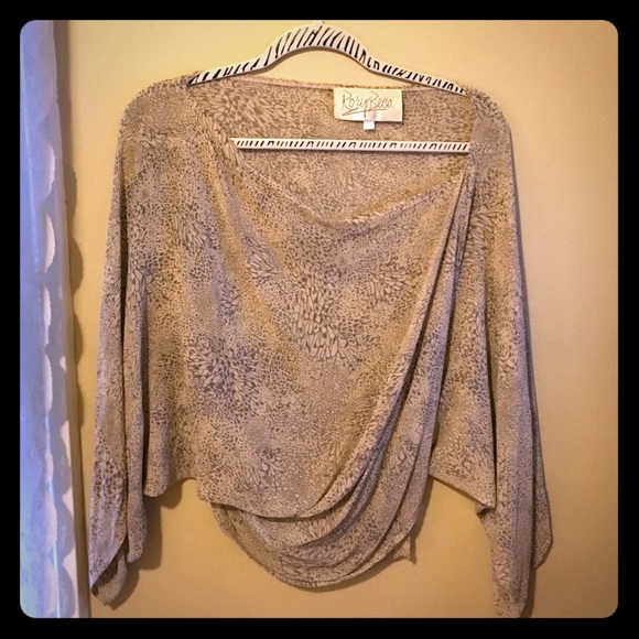 Rory Beca-printed silk blouse-purplish/grey