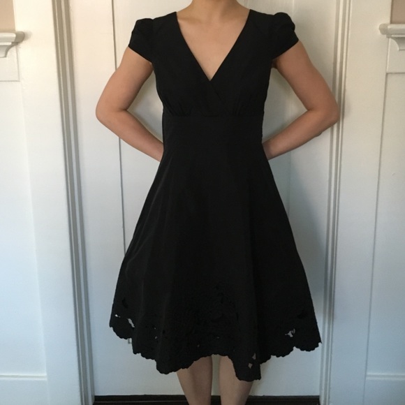 BCBGMaxAzria black structured dress with cutouts - Picture 1 of 4
