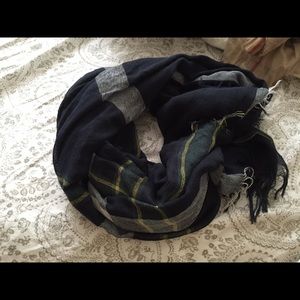 Navy . Green and white plaid scarf! Must have!!
