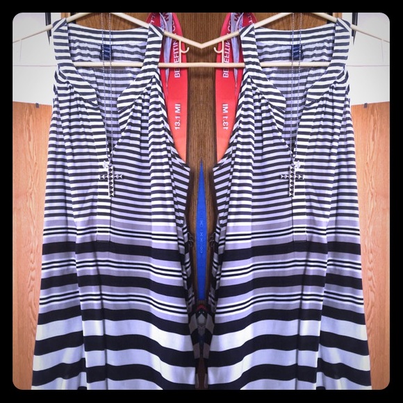 Black/white striped tank